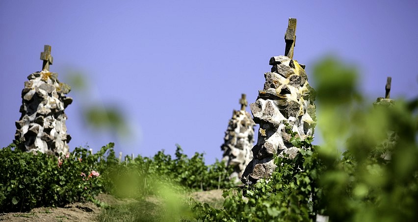 Chemin de croix de Saint-Joseph au milieu des vignes de Morgon