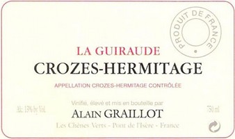 Etiquette Alain Graillot Crozes Hermitage La Guiraude