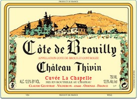 Etiquette Château Thivin La Chapelle