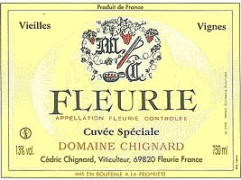 Etiquette Chignard Fleurie Cuvée Spéciale