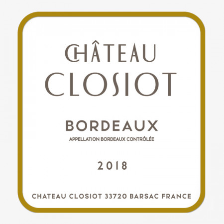 Etiquette Guffens Closiot Bordeaux blanc