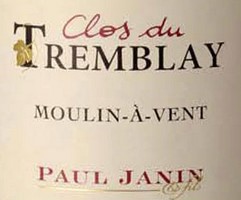 Etiquette Janin Clos du Tremblay