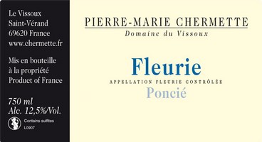 Etiquette Vissoux Fleurie Poncié