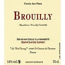 Etiquette Jean-Claude Lapalu Brouilly Cuvée des fous
