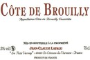 Etiquette Jean-Claude Lapalu Côte de Brouilly