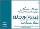 Etiquette Mâcon-Verzé Le Chemin blanc