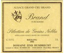 Etiquette Zind-Humbrecht Riesling Brand Sélection de Grains Nobles